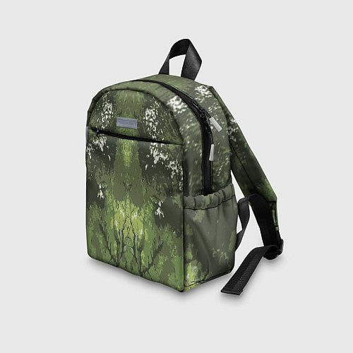 Детский рюкзак Абстрактный,графический рисунок зеленого цвета / 3D-принт – фото 3