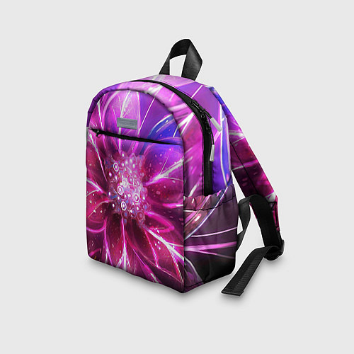Детский рюкзак Неоновый Цветок Neon Flower / 3D-принт – фото 3