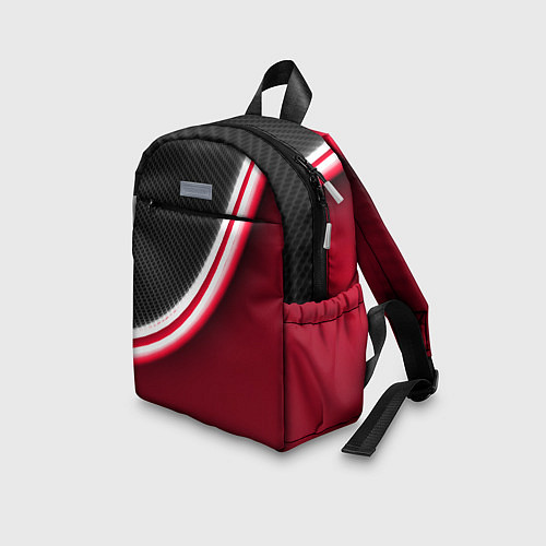 Детский рюкзак Перфорация - красный неон / 3D-принт – фото 3