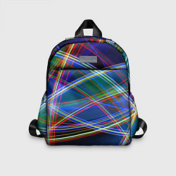Детский рюкзак Разноцветные неоновые линии Абстракция Multicolore, цвет: 3D-принт