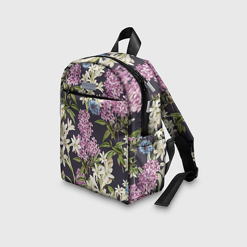Детский рюкзак Цветы Розово-Сиреневые / 3D-принт – фото 3