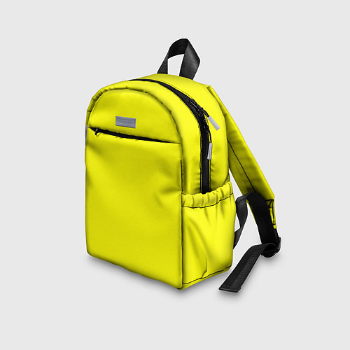 Детский рюкзак Однотонный неоновый лимонный желтый тон / 3D-принт – фото 3