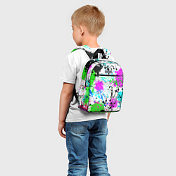 Детский рюкзак Неоновые разноцветные пятна и брызги красок, цвет: 3D-принт — фото 2