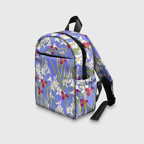 Детский рюкзак Цветы Белые Лилии и Красные Тигридии / 3D-принт – фото 3