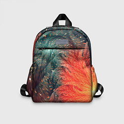 Детский рюкзак Зеленые и оранжевые завихрения, цвет: 3D-принт