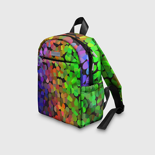 Детский рюкзак Яркая палитра красок - блики / 3D-принт – фото 3