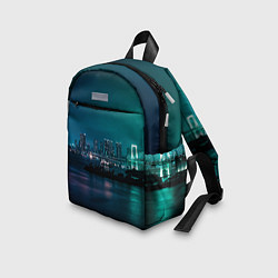 Детский рюкзак Неоновый город с рекой - Светло-зелёный, цвет: 3D-принт — фото 2