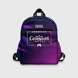 Детский рюкзак Genshin Impact Gaming Champion: рамка с лого и джо, цвет: 3D-принт