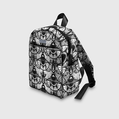 Детский рюкзак В черно-серых тонах геометрический узор / 3D-принт – фото 3