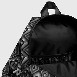 Детский рюкзак Черно-белый геометрический современный узор арт де, цвет: 3D-принт — фото 2