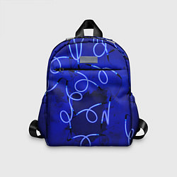 Детский рюкзак Неоновые закрученные фонари - Синий, цвет: 3D-принт