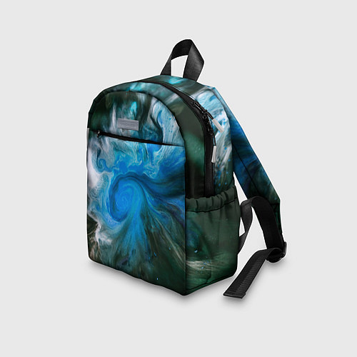 Детский рюкзак Неоновые краски - Синий / 3D-принт – фото 3