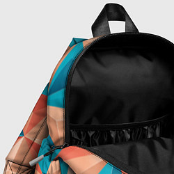 Детский рюкзак Розово-бирюзовая полигональ, цвет: 3D-принт — фото 2