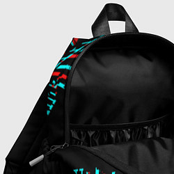 Детский рюкзак Значок Lamborghini в стиле Glitch на темном фоне, цвет: 3D-принт — фото 2
