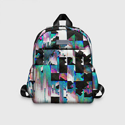 Детский рюкзак Glitch Abstract squares Глитч Абстрактные квадраты, цвет: 3D-принт