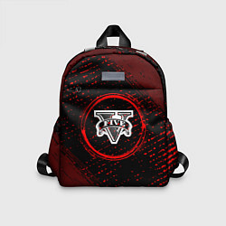 Детский рюкзак Символ GTA и краска вокруг на темном фоне, цвет: 3D-принт