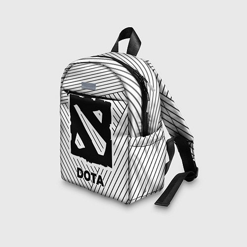 Детский рюкзак Символ Dota на светлом фоне с полосами / 3D-принт – фото 3