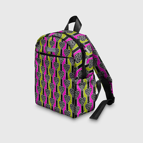 Детский рюкзак Striped multicolored pattern Сердце / 3D-принт – фото 3