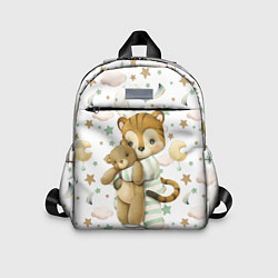 Детский рюкзак Тигренок с мишкой на белом, цвет: 3D-принт