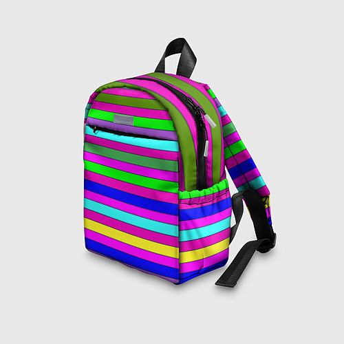 Детский рюкзак Multicolored neon bright stripes / 3D-принт – фото 3