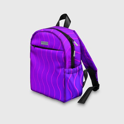 Детский рюкзак Фиолетовые линии / 3D-принт – фото 3