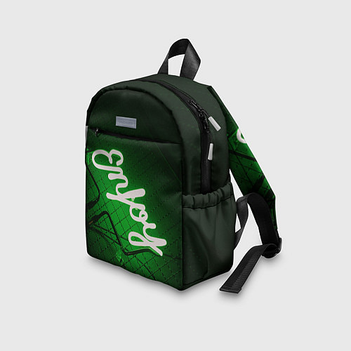 Детский рюкзак Неоновая надпись во тьме: Наслаждайся - Зелёный / 3D-принт – фото 3