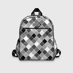 Детский рюкзак Черно-белый клетчатый узор, цвет: 3D-принт
