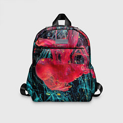 Детский рюкзак Абстрактный всплеск розовой и голубой красок, цвет: 3D-принт