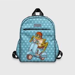Детский рюкзак Крейзи лягуха на мопеде, цвет: 3D-принт