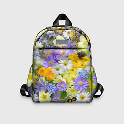 Детский рюкзак Цветочная летняя поляна, цвет: 3D-принт