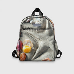Детский рюкзак Звезда из песка, ракушки и две жемчужины, цвет: 3D-принт