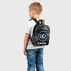 Детский рюкзак Lexus в стиле Top Gear со следами шин на фоне, цвет: 3D-принт — фото 2