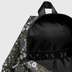 Детский рюкзак Цветочки хаки, мелкий рисунок, цвет: 3D-принт — фото 2