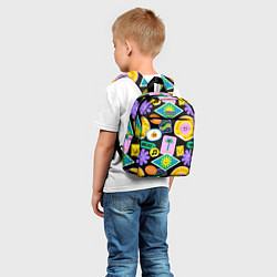 Детский рюкзак Летние наклейки pop-art паттерн, цвет: 3D-принт — фото 2
