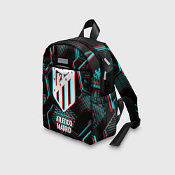 Детский рюкзак Atletico Madrid FC в стиле glitch на темном фоне, цвет: 3D-принт — фото 2