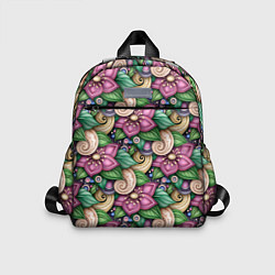 Детский рюкзак Объемные цветы и листья, цвет: 3D-принт