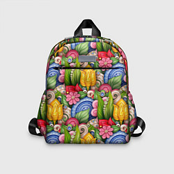 Детский рюкзак Тюльпаны объемные листья и цветы, цвет: 3D-принт