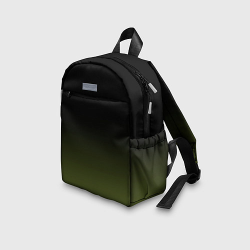 Детский рюкзак Черный и хвойный зеленый градиент / 3D-принт – фото 3
