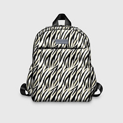 Детский рюкзак Тигровый полосатый узор-черные, бежевые полосы на, цвет: 3D-принт