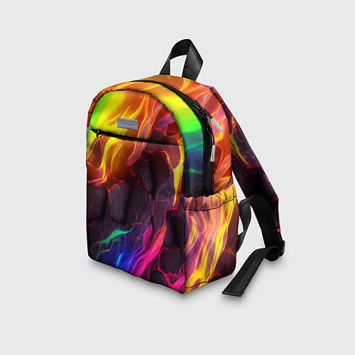 Детский рюкзак Neon rainbow lava / 3D-принт – фото 3