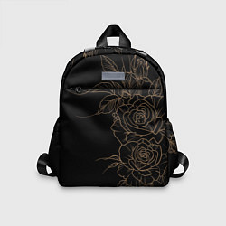 Детский рюкзак Элегантные розы на черном фоне, цвет: 3D-принт