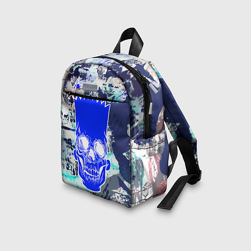 Детский рюкзак Синий череп Барта Симпсона / 3D-принт – фото 3