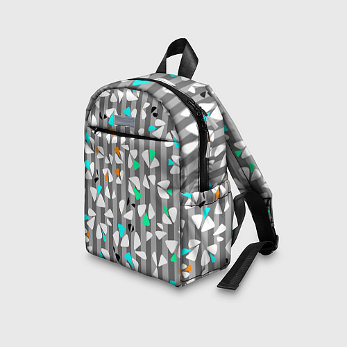 Детский рюкзак Abstract pattern on striped gray background / 3D-принт – фото 3