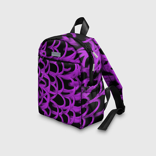 Детский рюкзак Нити из фиолетовой краски / 3D-принт – фото 3
