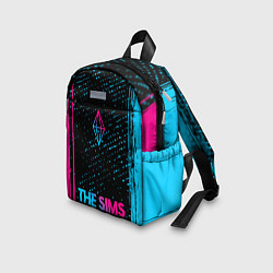 Детский рюкзак The Sims - neon gradient: символ, надпись, цвет: 3D-принт — фото 2