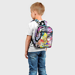Детский рюкзак Зомби Барт Симпсон с рогаткой на фоне граффити, цвет: 3D-принт — фото 2