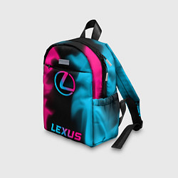 Детский рюкзак Lexus - neon gradient: символ, надпись, цвет: 3D-принт — фото 2