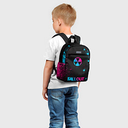 Детский рюкзак Fallout - neon gradient: символ, надпись, цвет: 3D-принт — фото 2