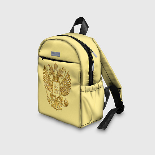Детский рюкзак Герб России - золото / 3D-принт – фото 3