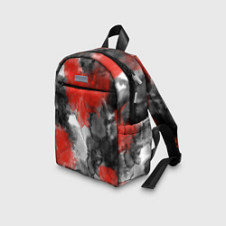 Детский рюкзак Черно-красная абстрактная текстура акварели, цвет: 3D-принт — фото 2
